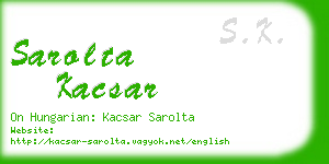 sarolta kacsar business card